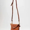 Campomaggi Duo Of Riveted Shoulder Bags In Cognac Brown