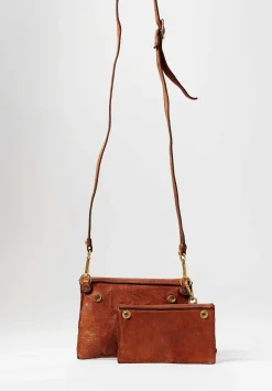 Campomaggi Duo Of Riveted Shoulder Bags In Cognac Brown