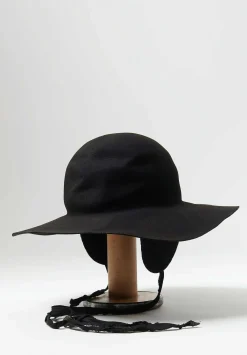 Horisaki Design & Handel Easy Burnt Rabbit Soft Wide Brim Hat In Black