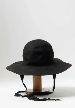 Horisaki Design & Handel Easy Burnt Rabbit Soft Wide Brim Hat In Black