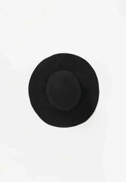 Horisaki Design & Handel Easy Burnt Rabbit Soft Wide Brim Hat In Black