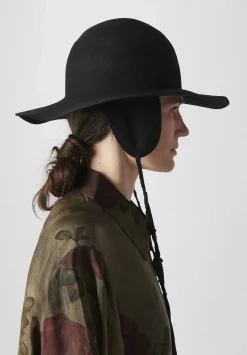 Horisaki Design & Handel Easy Burnt Rabbit Soft Wide Brim Hat In Black