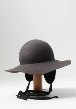 Horisaki Design & Handel Easy Burnt Rabbit Soft Wide Brim Hat In Grey