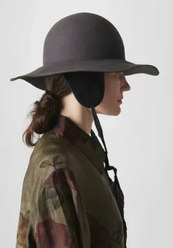 Horisaki Design & Handel Easy Burnt Rabbit Soft Wide Brim Hat In Grey