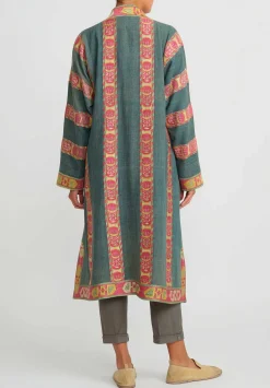 Mehmet Cetinkaya Embroidered ''Lakai'' Coat In Green & Red