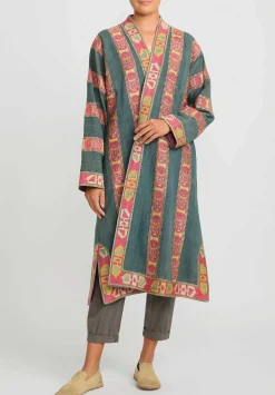 Mehmet Cetinkaya Embroidered ''Lakai'' Coat In Green & Red