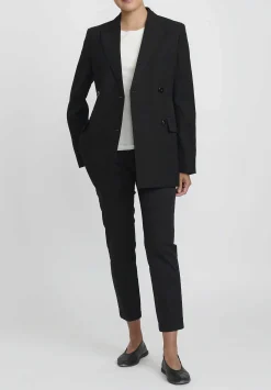 Jil Sander Fluid Double Breasted Jacket In Black
