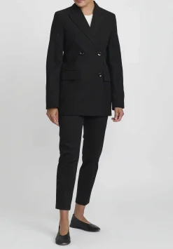 Jil Sander Fluid Double Breasted Jacket In Black