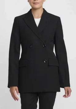 Jil Sander Fluid Double Breasted Jacket In Black