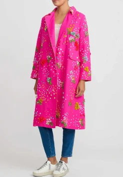 Péro Forget-Me-Knot Wool Coat In Pink