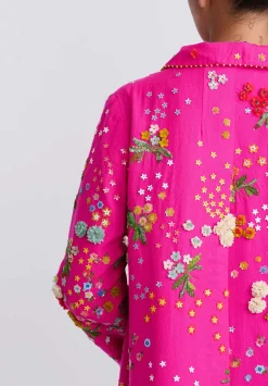 Péro Forget-Me-Knot Wool Coat In Pink