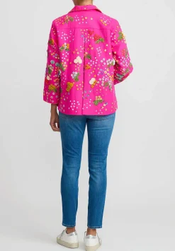 Péro Forget-Me-Not Wool & Silk Double Breasted Jacket In Pink