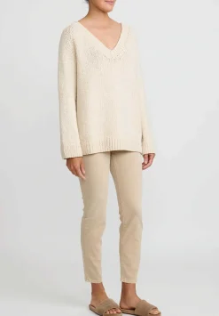 Wommelsdorff Hand Knit Alva Cashmere Sweater In Off White/Oatmeal
