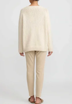 Wommelsdorff Hand Knit Alva Cashmere Sweater In Off White/Oatmeal
