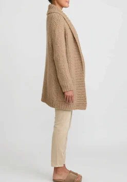 Wommelsdorff Hand Knit Cashmere & Silk Ava Cardigan In Caramel Camel Brown
