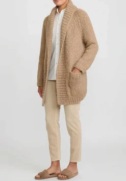 Wommelsdorff Hand Knit Cashmere & Silk Ava Cardigan In Caramel Camel Brown