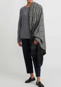 Wommelsdorff Hand Knit Cashmere Grace Sweater In Metal & Haze Grey