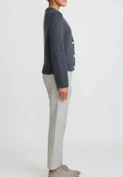 Wommelsdorff Hand Knit Cashmere Willa Cardigan In Vintage Grey