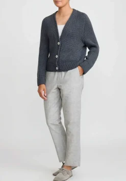 Wommelsdorff Hand Knit Cashmere Willa Cardigan In Vintage Grey