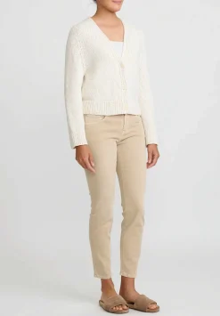 Wommelsdorff Hand Knit Cashmere Willa Cardigan In Off White Salt