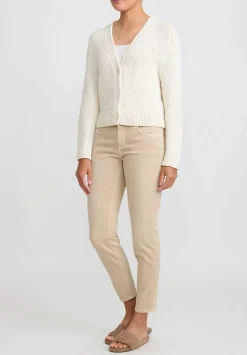 Wommelsdorff Hand Knit Cashmere Willa Cardigan In Off White Salt