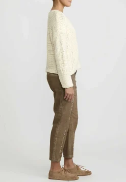 Umit Unal Hand Knit Wool Bow Knot Sweater In Cream
