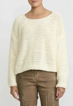 Umit Unal Hand Knit Wool Bow Knot Sweater In Cream