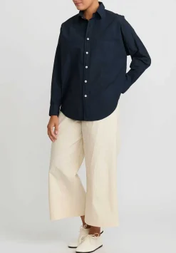 Chez Vidalenc Hand-Dyed Cotton Kilber Axl Shirt In Navy Blue