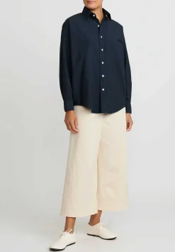 Chez Vidalenc Hand-Dyed Cotton Kilber Axl Shirt In Navy Blue