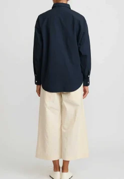 Chez Vidalenc Hand-Dyed Cotton Kilber Axl Shirt In Navy Blue