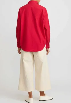 Chez Vidalenc Hand-Dyed Cotton Kilber Axl Shirt In Racing Red
