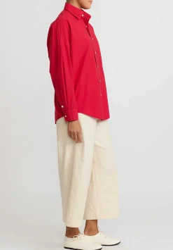 Chez Vidalenc Hand-Dyed Cotton Kilber Axl Shirt In Racing Red