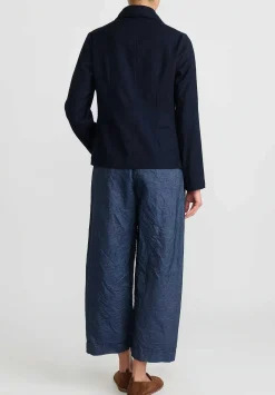 Chez Vidalenc Hand-Dyed Wool Mar Simple Jacket In Navy Blue