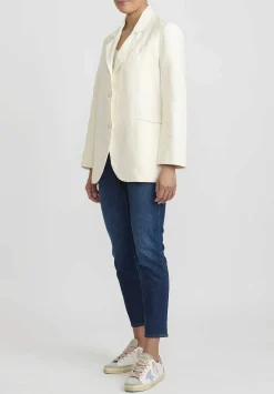 Péro Handmade Linen ''Simple'' Jacket In Ivory White