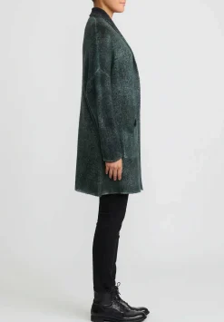 Avant Toi Hand-Painted Cashmere & Silk Garzato Cardigan In Nero Forest Green