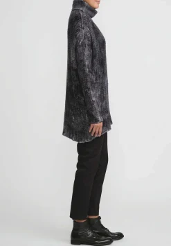 Avant Toi Hand-Painted Cashmere & Silk Cobb Knit Turtleneck In Marmo Grey