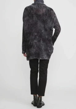 Avant Toi Hand-Painted Cashmere & Silk Cobb Knit Turtleneck In Marmo Grey