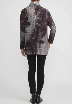 Avant Toi Hand-Painted Cashmere & Silk Turtleneck In Nero Seppia Purple