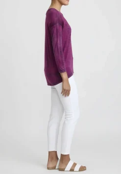 Avant Toi Hand-Painted Cashmere & Silk Barchetta Sweater In Nero Cherry Red