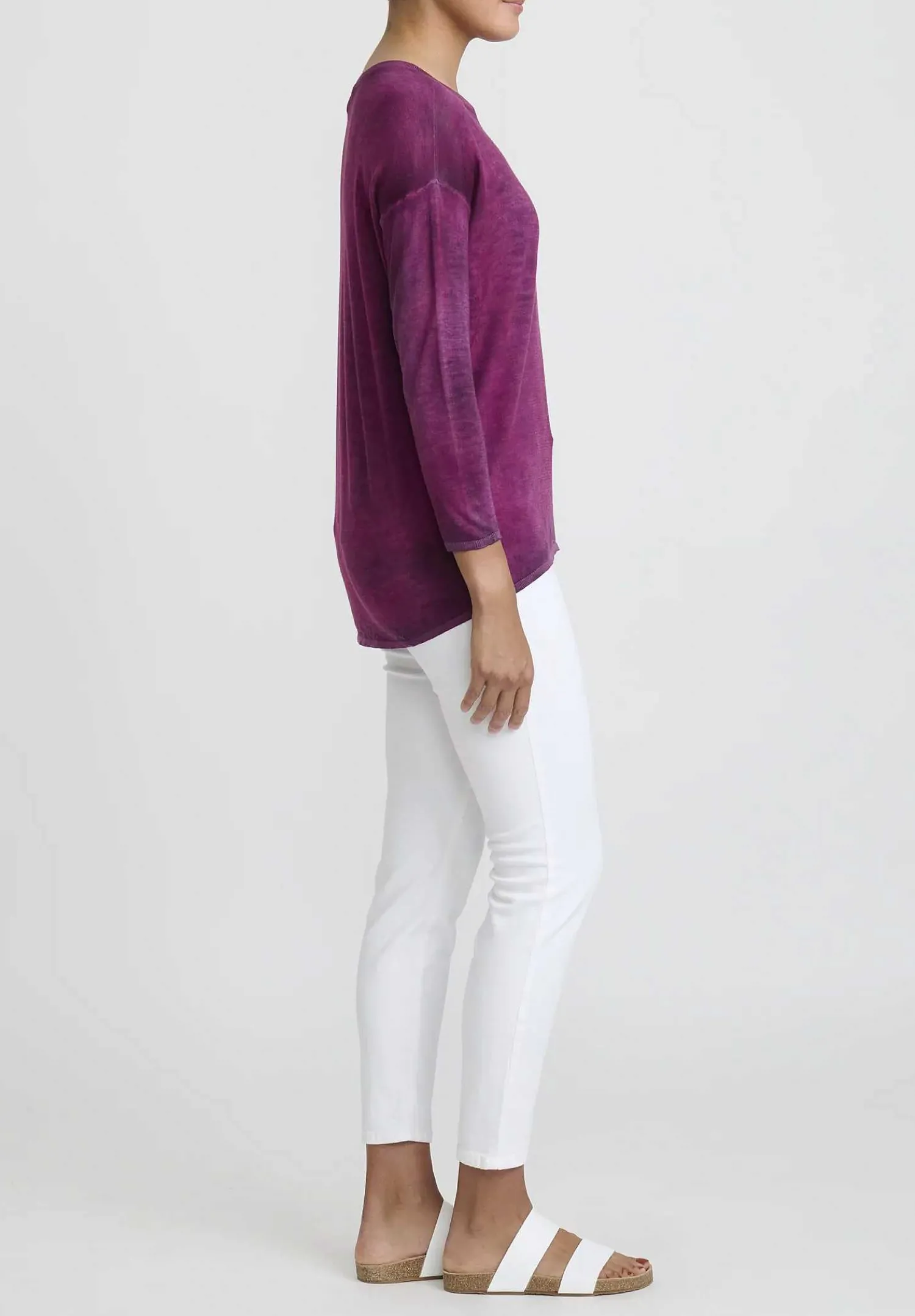 Avant Toi Hand-Painted Cashmere & Silk Barchetta Sweater In Nero Cherry Red