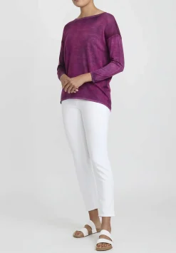 Avant Toi Hand-Painted Cashmere & Silk Barchetta Sweater In Nero Cherry Red