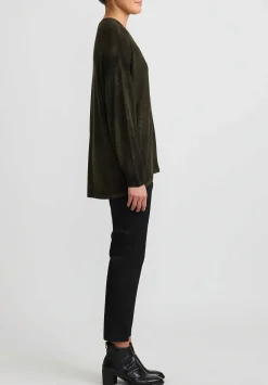 Avant Toi Hand-Painted Cashmere Cardigan In Nero Moss Green