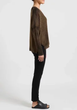 Avant Toi Hand-Painted Cashmere Cardigan In Nero Sughero Brown