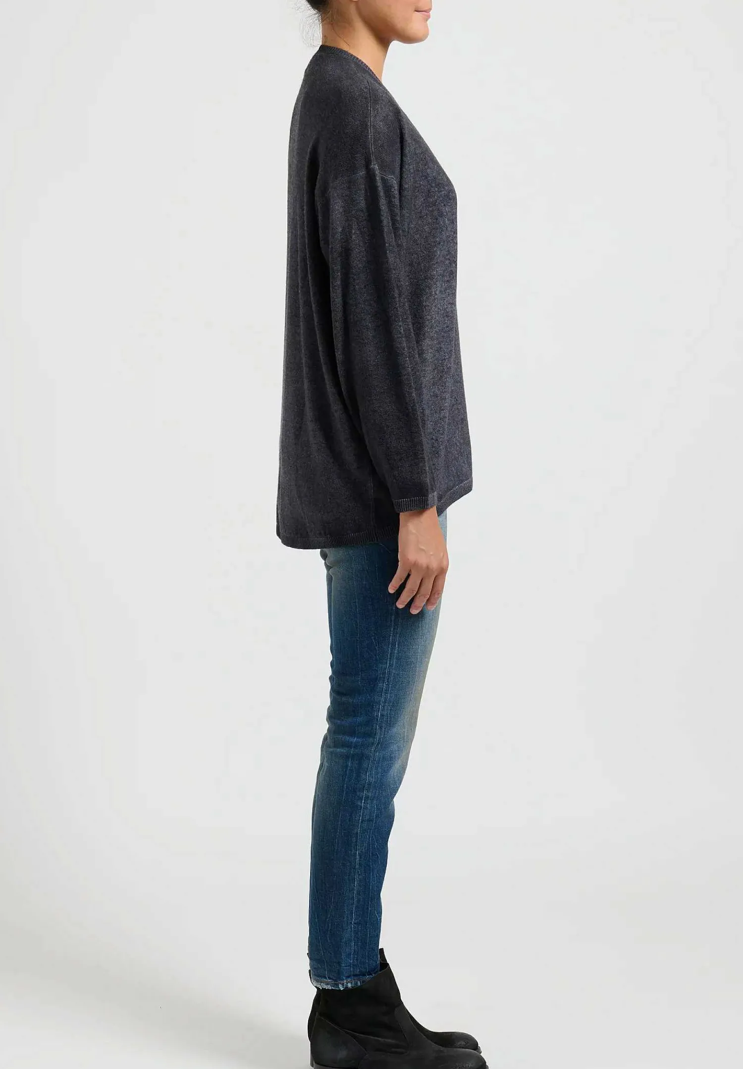 Avant Toi Hand-Painted Cashmere Cardigan In Nero
