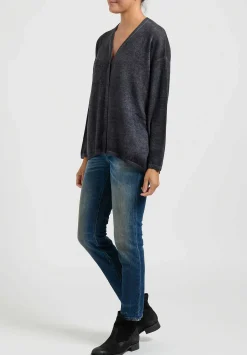 Avant Toi Hand-Painted Cashmere Cardigan In Nero
