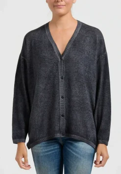 Avant Toi Hand-Painted Cashmere Cardigan In Nero