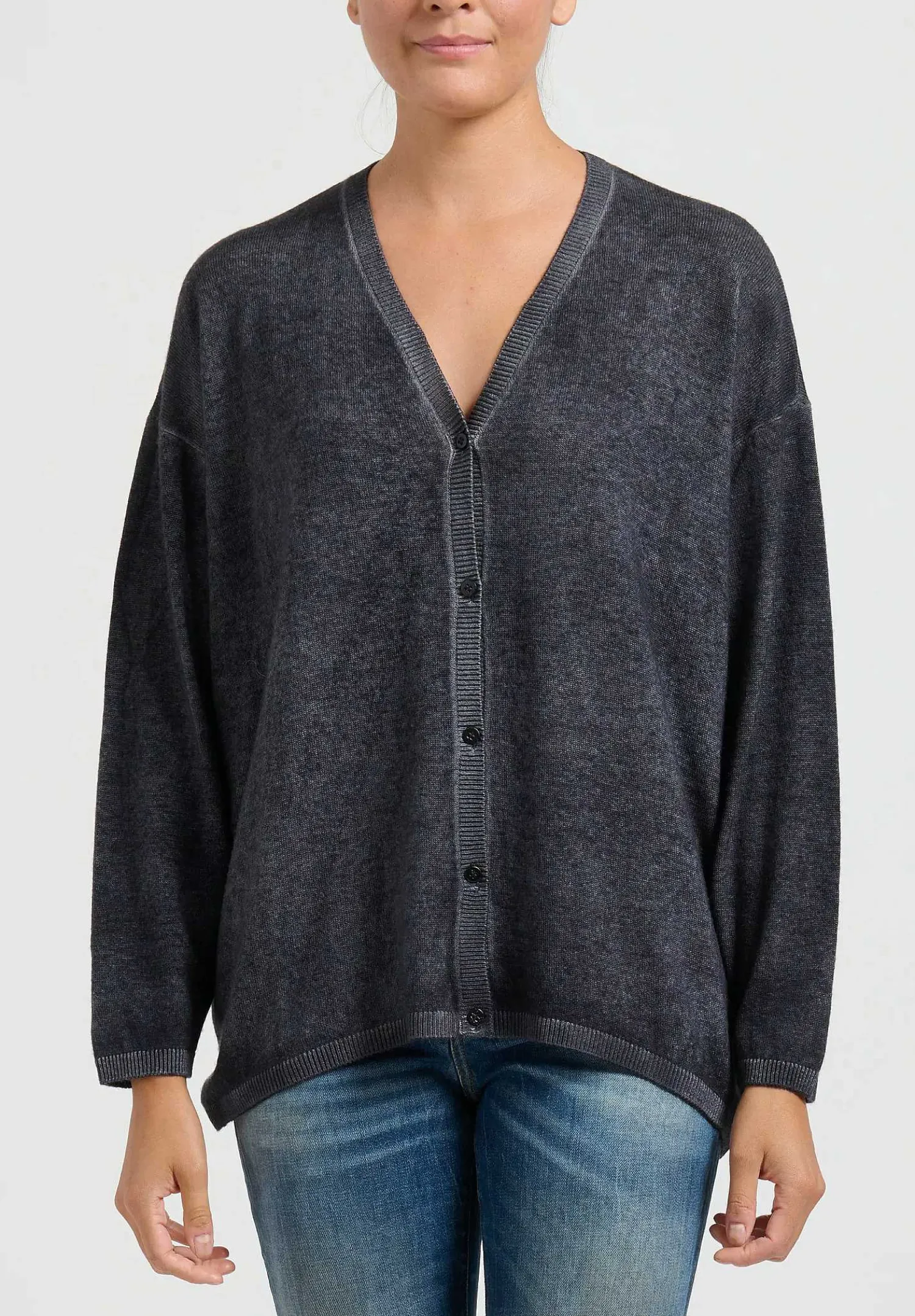 Avant Toi Hand-Painted Cashmere Cardigan In Nero