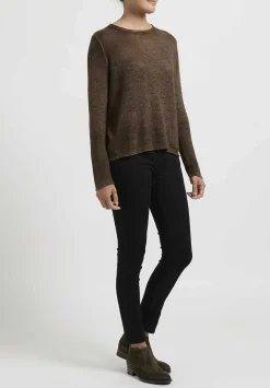 Avant Toi Hand-Painted Cashmere Leggero Sweater In Nero Cioccolato Brown