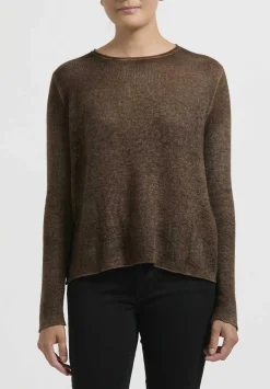 Avant Toi Hand-Painted Cashmere Leggero Sweater In Nero Cioccolato Brown