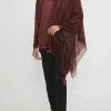 Avant Toi Hand-Painted Cashmere Stola Scarf In Nero Mandarancio Orange